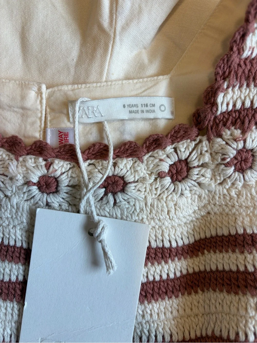NWT Zara 6Y Crochet & Floral Embroidered Romper